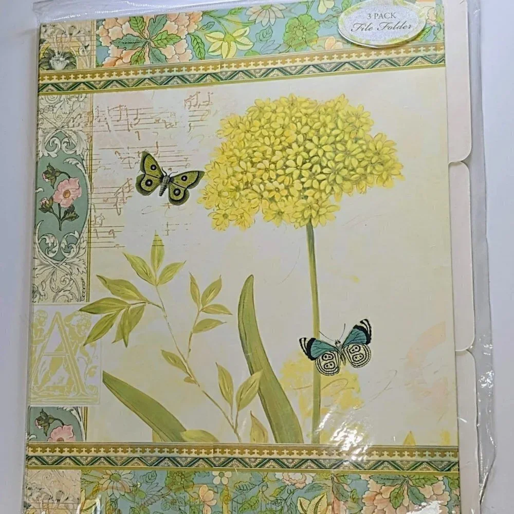 Floral Designer Colorful File Folders